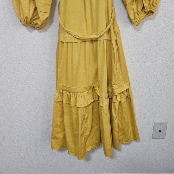 Elie Tahari ruffled details balloon sleeve western boho style dress size small - Picture 14 of 15